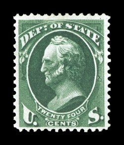 O65, 24c State, deep prooflike color and impression, nicely centered within large margins, o.g., lightly hinged, very fine 1991 and 2005 PF certificates.