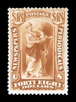 PR78, $48.00 Yellow brown, strong rich color and a crisp impression, o.g., never hinged, nearly very fine 1999 PSE certificate.