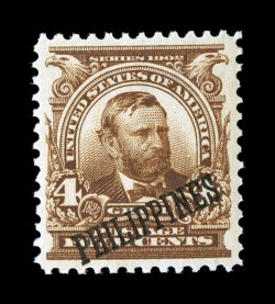 229, 4c Brown, marvelously well centered and margined, deep rich color and a sharp detailed impression, pristine o.g., n.h., extremely fine gem 1983 PF
certificate.