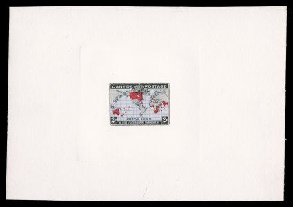 1898 2c Black, lavender and carmine Imperial Penny Postage, hybrid large die proof, attractive proof with exceptionally attractive and fresh colors, carefully trimmed around
the frame and die sunk on original card measuring 150x106mm, trivial edg