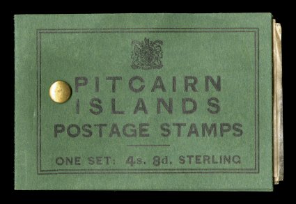 S.G. SB1 var., 1940 King George V complete booklet, a provisional booklet made up by Postmaster Roy Clark after the original supply of booklets was exhausted (approximately
1943), these are identical to the issued booklet with the same cover tha