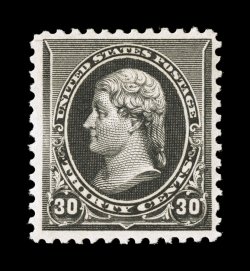 228, 30c Black, strong color, nicely centered, pristine o.g., never hinged (scarce thus), very fine 1984 and 2000 PF certificates.