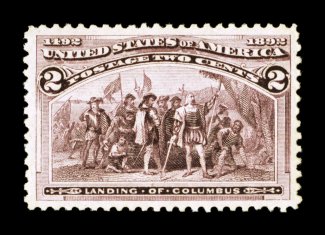 231, 2c Columbian, wonderfully well centered and margined, rich fresh color, o.g., n.h., extremely fine 2006 PSE certificate (XF-Superb 95 SMQ $660.00).