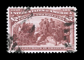 242, $2.00 Columbian, used, well centered within large margins, lovely rich color and a crisp impression, unobtrusive duplex pmks., very fine 2005 PF
certificate.