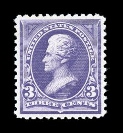 253, 3c Purple, extraordinarily well centered within large margins, bright fresh color, o.g., lightly hinged, extremely fine 2006 PF certificate (XF-Superb 95 SMQ
$550.00).