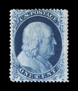 20, 1c Blue, Ty. II, deep luxuriant color and a clean impression, o.g., fresh and nearly very fine 1984 PF certificate.