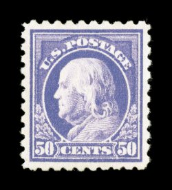 440, 50c Violet, excellent centering within large margins, lovely rich color and a strong impression on bright paper, o.g., faintly hinged, extremely fine a handsome example of
this high value 1983 PF certificate and a 2007 PF certificate (XF