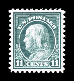 511, 11c Light green, excellent centering, exceedingly bright and fresh, o.g., n.h., extremely fine 2007 PSE certificate (XF-Superb 95 SMQ $250.00).