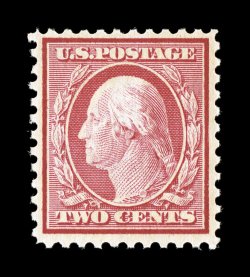 519, 2c Carmine, well centered within large margins, strong color in the characteristic genuine shade, pristine o.g., n.h., very fine photocopy of a 1992 PF certificate for a
plate block, this being the top right stamp, and a 2001 PF certificat