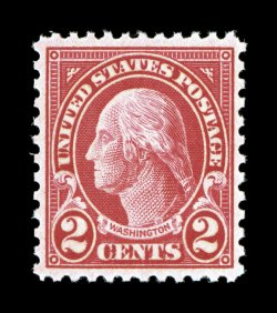 634 var., 2c Carmine, long ear variety, a select quality mint example of this variety that comes only from position 32 of the upper right pane of plate no. 20342, beautifully
centered, exceedingly bright and fresh, o.g., n.h., extremely fine