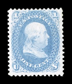 63a, 1c Ultramarine, well centered within uncommonly large margins, fresh color in this distinctive shade, full o.g., lightly hinged, very fine 1978 PF
certificate.