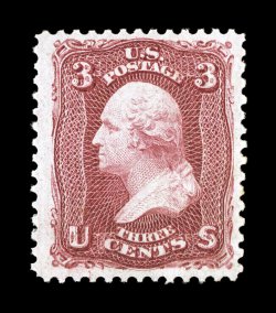 66, 3c Lake, well centered within uncharacteristically large margins, deep vibrant color and a razor-sharp impression, full o.g., trivial h.r., very fine and exceedingly choice
1989 PF certificate.