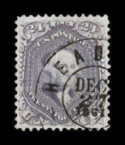 70d, 24c Pale gray violet on thin paper, a superlative used example of this rare and incredibly challenging shade, being in a condition that places it among the finest examples
extant, as it features essentially perfect centering within unch