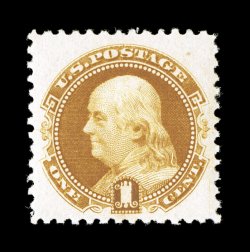 133, 1c Buff re-issue, lovely mint example that is uncharacteristically well centered within exceptionally large margins, sumptuously rich color and a strong impression, full
o.g., lightly hinged, extremely fine 1989 PF certificate.