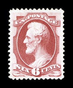 137, 6c Carmine with grill, a most attractive unused example, gorgeous color that is particularly rich and vibrant, strong detailed impression on fresh white paper, far better
centered than typically encountered, extremely fine 1988 PF certific