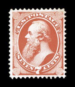 138, 7c Vermilion with grill, unused, especially rich color and a strong detailed impression, well centered, very fine 2007 PF certificate.