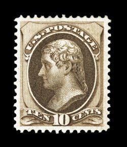 161, 10c Brown, an extraordinarily choice and desirable mint example of one of the most underrated Bank Note stamps, being in a remarkable state of preservation which belies its
age, with stunning color that is especially rich and luxuriant, and