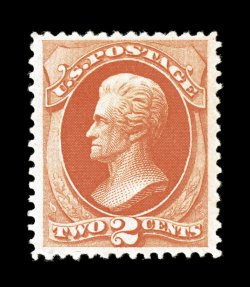 178, 2c Vermilion, brilliant mint single, with dazzling intense color and a vivid impression, exceptionally well centered within large margins, full o.g., lightly hinged,
extremely fine 1988 PF certificate.