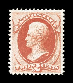 183, 2c Vermilion, excellent centering within large margins, wonderfully bright color, o.g., lightly hinged, very fine and choice 1988 PF certificate ex-Cole.