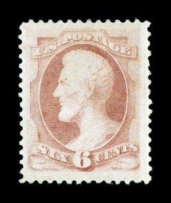 186, 6c Pink, exceptionally well centered within very large margins, fresh color, o.g., faint trace of a thin speck, otherwise extremely fine clear 1983 PF
certificate.