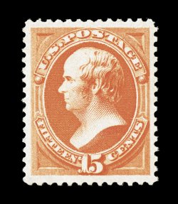 189, 15c Red orange, gorgeous rich color and a vivid impression on crisp paper, exceedingly well centered within uncommonly large margins, o.g., lightly hinged, extremely fine
1985 PF certificate.