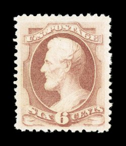 195, 6c Dull rose special printing, without gum as issued, a fabulous quality example of this important Special Printing rarity, which is one of the most challenging of all the
values to find in premium condition, being incredibly well centered