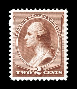 211B, 2c Pale red brown special printing, exceptionally fresh, with deeply rich color and an especially sharp impression on bright paper, uncommonly well centered and margined,
brilliant o.g. that has been lightly hinged just once, choice very f