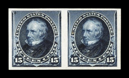 219c, 219De, 220d, 222a, 226a, 227a, 1c-15c 1890 Small Bank Notes, imperforate, each in a horizontal pair, mostly large margins all around, bright rich colors, o.g., lightly
hinged, very fine-extremely fine group each is accompanied by a PF cer