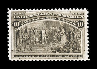 237, 10c Columbian, quite well centered within wide margins, rich color, o.g., n.h., choice very fine 2001 PF certificate.
