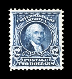 312, $2.00 Dark blue, uncommonly well centered, strong rich color, o.g., choice very fine 1982 PF certificate.
