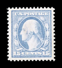 340, 15c Pale ultramarine, exceedingly well centered within extraordinarily large margins which are rarely encountered on this value, brilliantly fresh, pristine o.g., n.h., an
extremely fine large-margined gem 2007 PF certificate.
