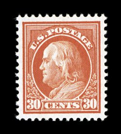 420, 30c Orange red, flawlessly centered within uncommonly large margins, exceedingly bright and fresh, o.g., faint trace of hinging (if any), an extremely fine gem 1983 PF
certificate, 1996 PF certificate (never hinged), and a 2007 PSE certi