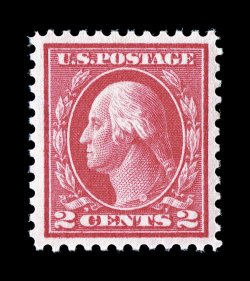 461, 2c Pale carmine red, a lovely mint example of this elusive stamp, being marvelously well centered amid exceptionally large margins, plus its color is incredibly bright and
fresh, with a crisp impression as well, unblemished o.g., n.h., an e