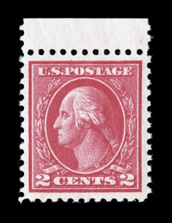 500, 2c Deep rose, Ty. Ia, top sheet-margin single, well centered within uncharacteristically large margins, strong rich color, o.g., n.h., very fine 1982 PF
certificate.