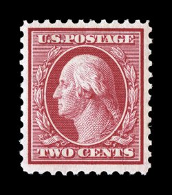 519, 2c Carmine, premium quality mint example of this scarce and often-faked stamp, remarkably well centered within uncommonly large margins, strong color in the characteristic
genuine shade, o.g., lightly hinged, extremely fine 1989 PF certifi