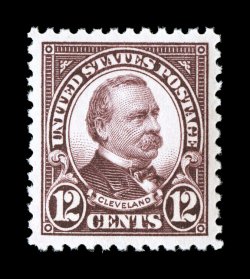 564, 12c Brown violet, beautifully centered amid large margins, rich luxuriant color and a razor-sharp impression, unblemished o.g., n.h., extremely fine gem 2007 PSE
certificate (Superb 98 SMQ $435.00).