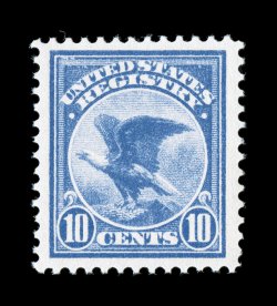 F1, 10c Registration, excellent centering within especially wide margins, deep intense color and impression on bright white paper, o.g., n.h., extremely fine 1992 and 2004 PF
certificates.