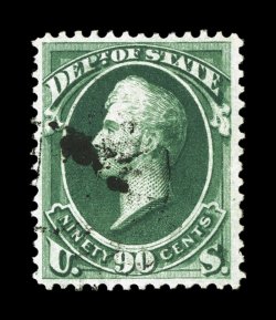 O67, 90c State, intensely rich color and a deeply etched impression, lightly cancelled, very fine 2007 PF certificate.