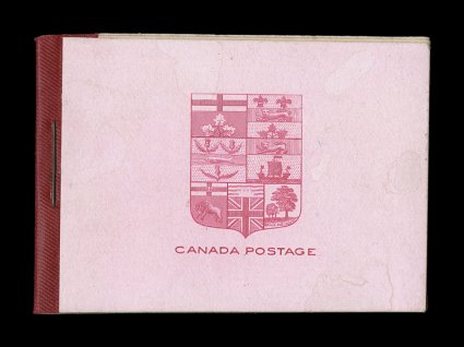 Unitrade BK1, 1900 Booklet of two panes of 77b, unexploded booklet, with both panes quite fresh, o.g., n.h., a very fine example of not only the first Canadian booklet, but also
the first ever booklet of the entire British Commonwealth.