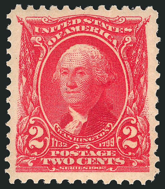2c Carmine (301).> Mint N.H., brilliant color, beautiful centering, Extremely Fine Gem, with 2010 P.S.E. certificate (XF-Superb 95 SMQ $550.00)