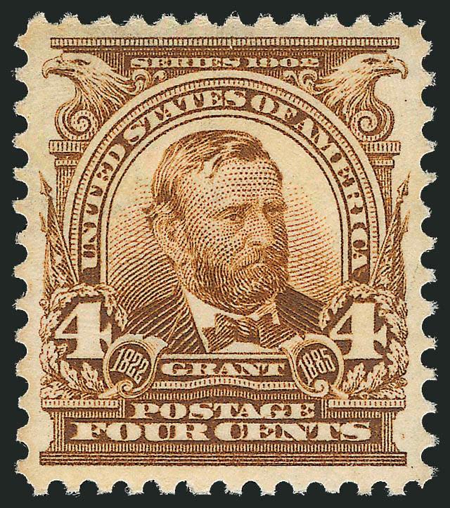 4c Brown (303).> Mint N.H., precise centering and wide margins, deep rich color, Extremely Fine Gem, with 2010 P.S.E. certificate (XF-Superb 95 SMQ $1,500.00), only three examples have graded higher to
date