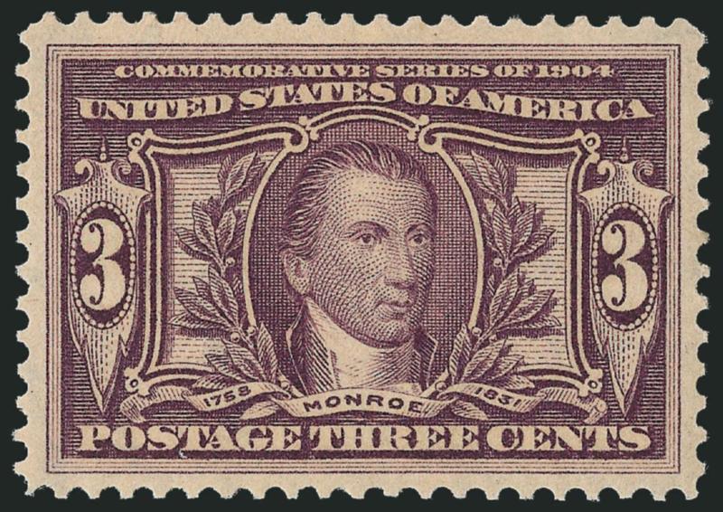 3c Louisiana Purchase (325).> Mint N.H., rich color and proof-like impression, Jumbo margins with choice centering, Extremely Fine Gem, a superb stamp in every respect, with 2010 P.S.E. certificate (XF-Superb
95 Jumbo SMQ $1,250.00 as 95, $4,650.00