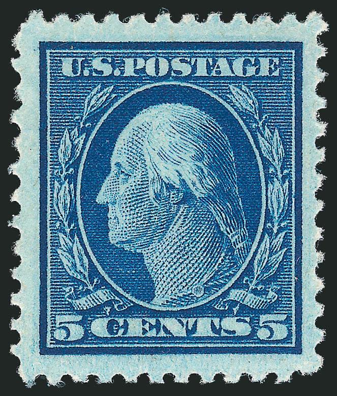5c Blue (504).> Mint N.H., deep rich color on bright paper, choice centering with wide margins, Extremely Fine Gem, with 2010 P.S.E. certificate (XF-Superb 95 Jumbo SMQ $150.00 as 95, $510.00 as 98)