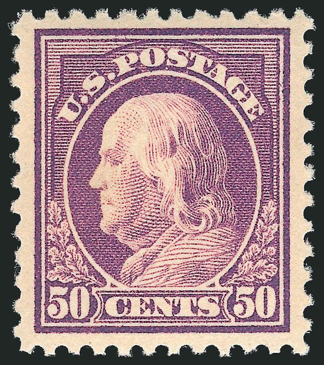 50c Red Violet (517).> Mint N.H., brilliant color, almost perfectly centered, Extremely Fine Gem, with 2010 P.S.E. certificate (XF-Superb 95 SMQ $550.00)