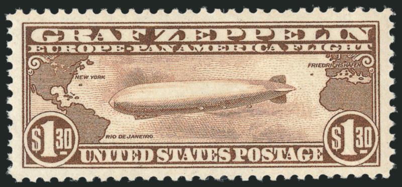 $1.30 Graf Zeppelin (C14).> Mint N.H., bright shade and crisp impression, Jumbo margins, Extremely Fine Gem, with 2010 P.S.E. certificate (XF-Superb 95 Jumbo SMQ $1,250.00 as 95, $3,100.00 as 98)