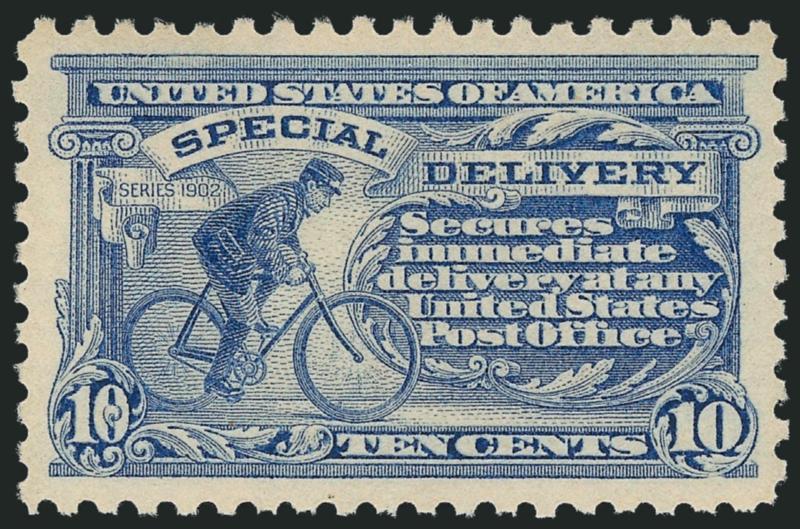 10c Ultramarine (E9).> Mint N.H., radiant color on crisp paper, almost perfect centering, Extremely Fine Gem, with 2010 P.S.E. certificate (XF-Superb 95 SMQ $1,100.00)