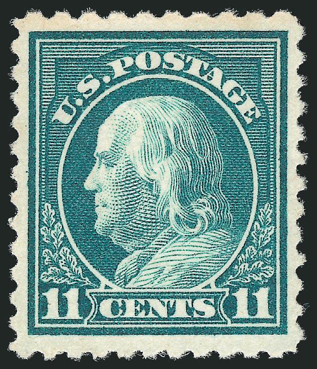 11c Light Green, Perf 10 at Top (511a).> Lightly hinged, rich color on bright paper, beautifully centered<><>^EXTREMELY FINE. A FRESH AND DESIRABLE EXAMPLE OF THE 1917 11-CENT PERF 10 AT TOP.^<><>With 1993
P.S.E. and 2003 P.F. certificates