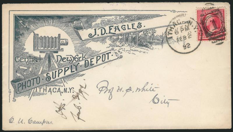 Cameras on Advertising Covers.> Ten illustrated covers, all different types of cameras and companies, 1882-1913, 1c-3c stamps as well as one with No. Q2, Fine-Very Fine