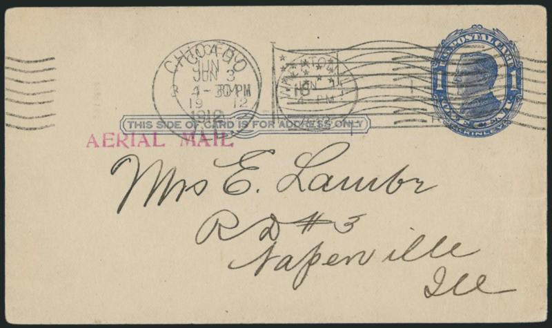Pioneer Flight Covers.> Six from flights between 1912 and 1913, incl. AAMC Nos. 16, 16a, 30d, 38a and 70 (2, different frankings), overall Fine-Very Fine group of these early pioneer flight covers