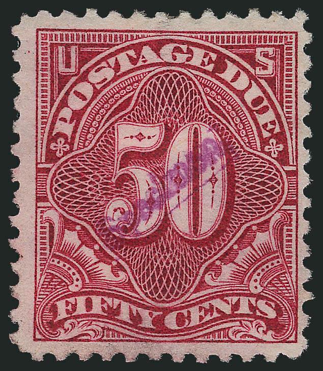 1c-50c Deep Claret, 1895 Postage Due, Specimen Ovpt. (J38SE-J44SE).> 5c and 50c no gum, others original gum (3c part original gum), Fine-Very Fine